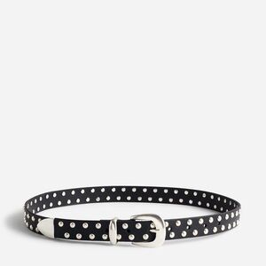 Madewell Western Black Belt with Silver Studs